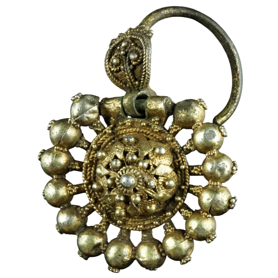 Eastern European Silver Gilt Earring (Circa 17th Century AD)